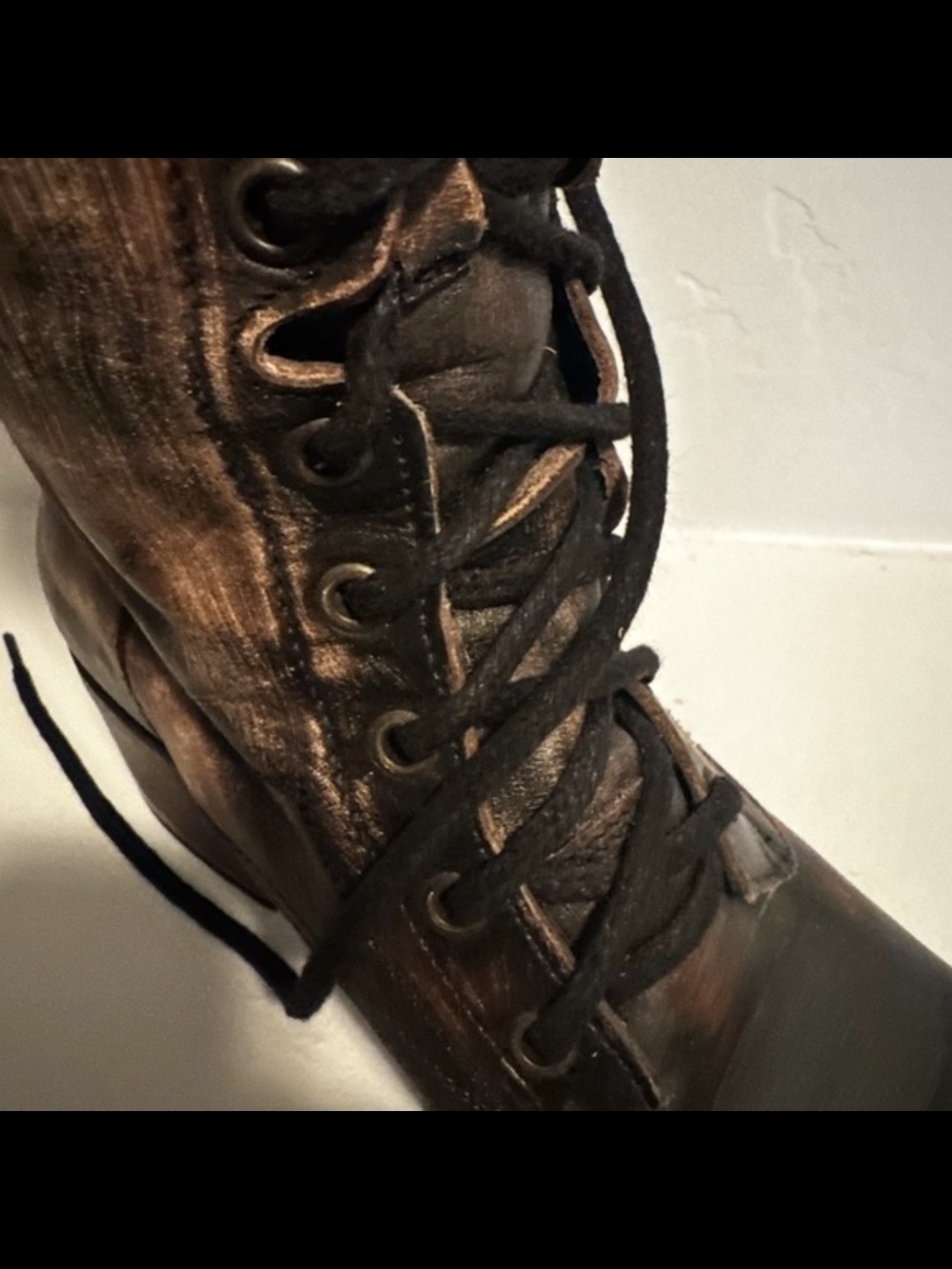 Freebird by Steven Brown Distressed Tall Lace-Up Combat Boots - Picture 7 of 9